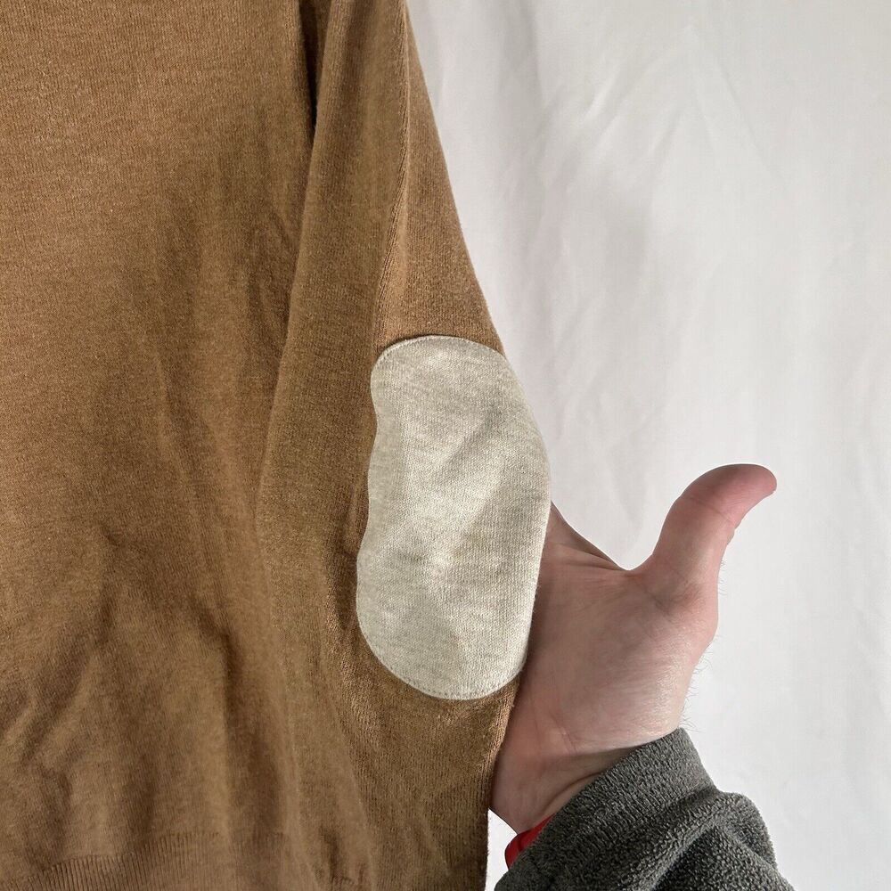 Banana Republic Wool Blend Sweater Women's XS Brown Elbow Pads Long Sleeve - Picture 5 of 8
